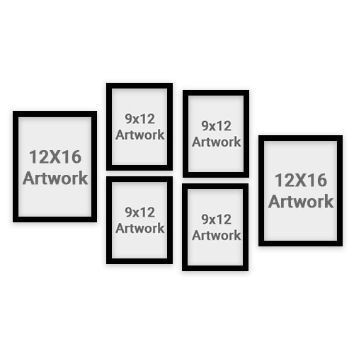 6 Frame - 2- 12x16 - 4- 9x12 - WITHOUT BOX