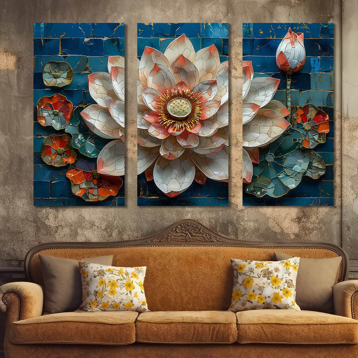 Lotus Flower Canvas Wall Painting for Wall Decoration