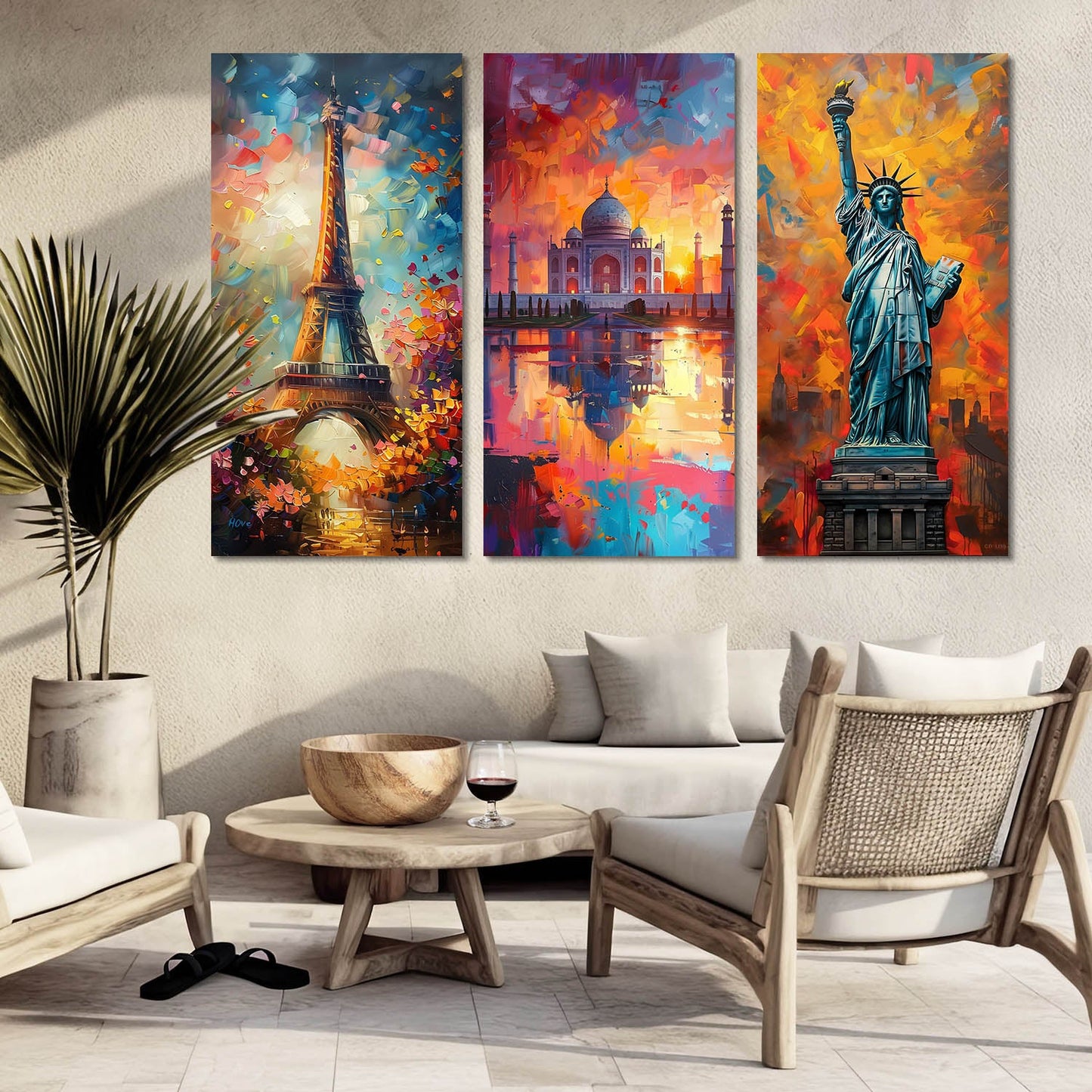 Travel Inspired Vibrant Canvas Wall Painting for Wall Decoration