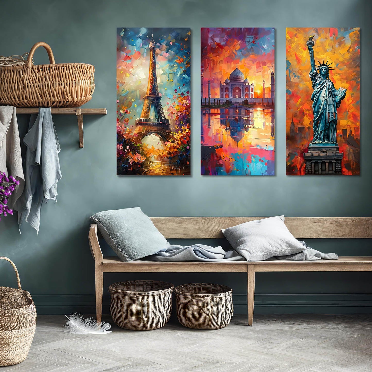 Travel Inspired Vibrant Canvas Wall Painting for Wall Decoration