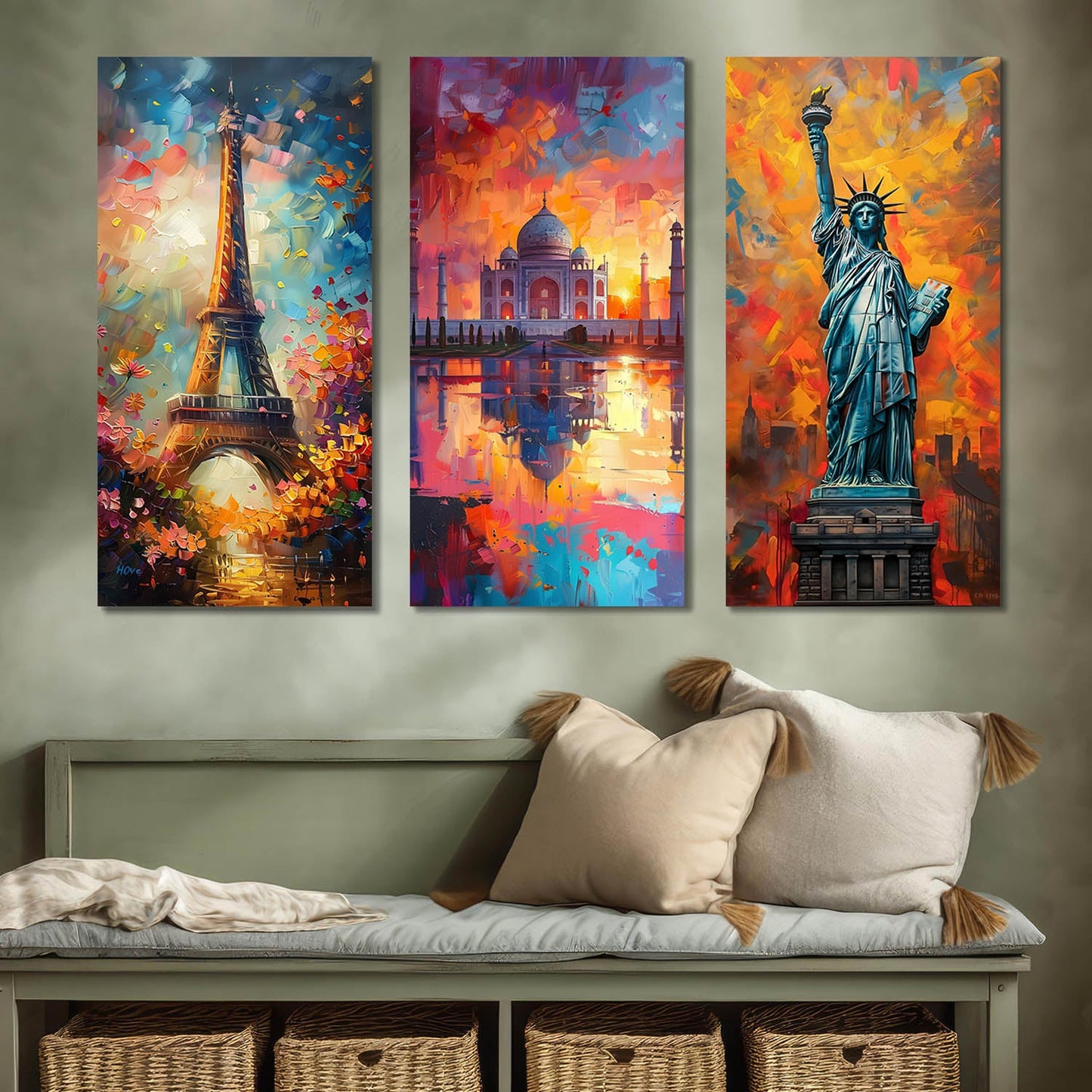 Travel Inspired Vibrant Canvas Wall Painting for Wall Decoration