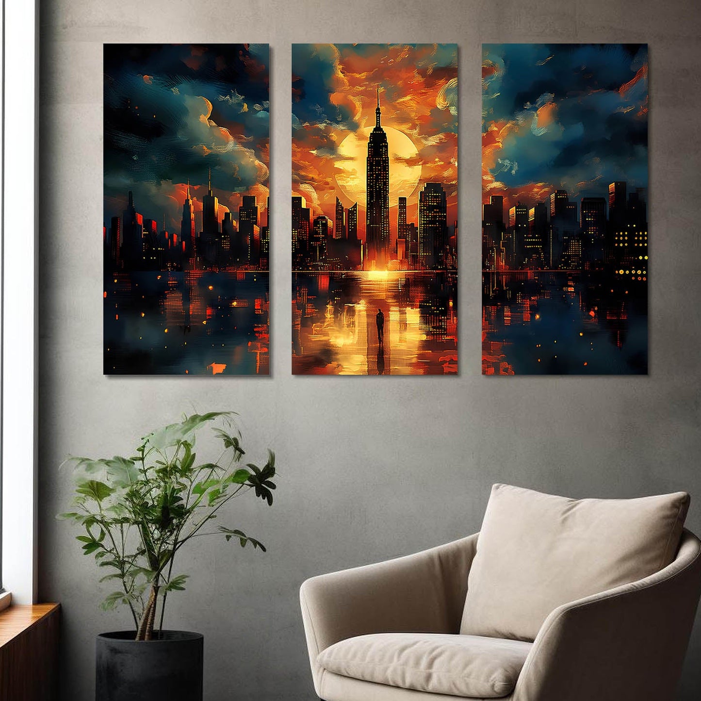 Cityscape Canvas Wall Painting for Wall Decoration