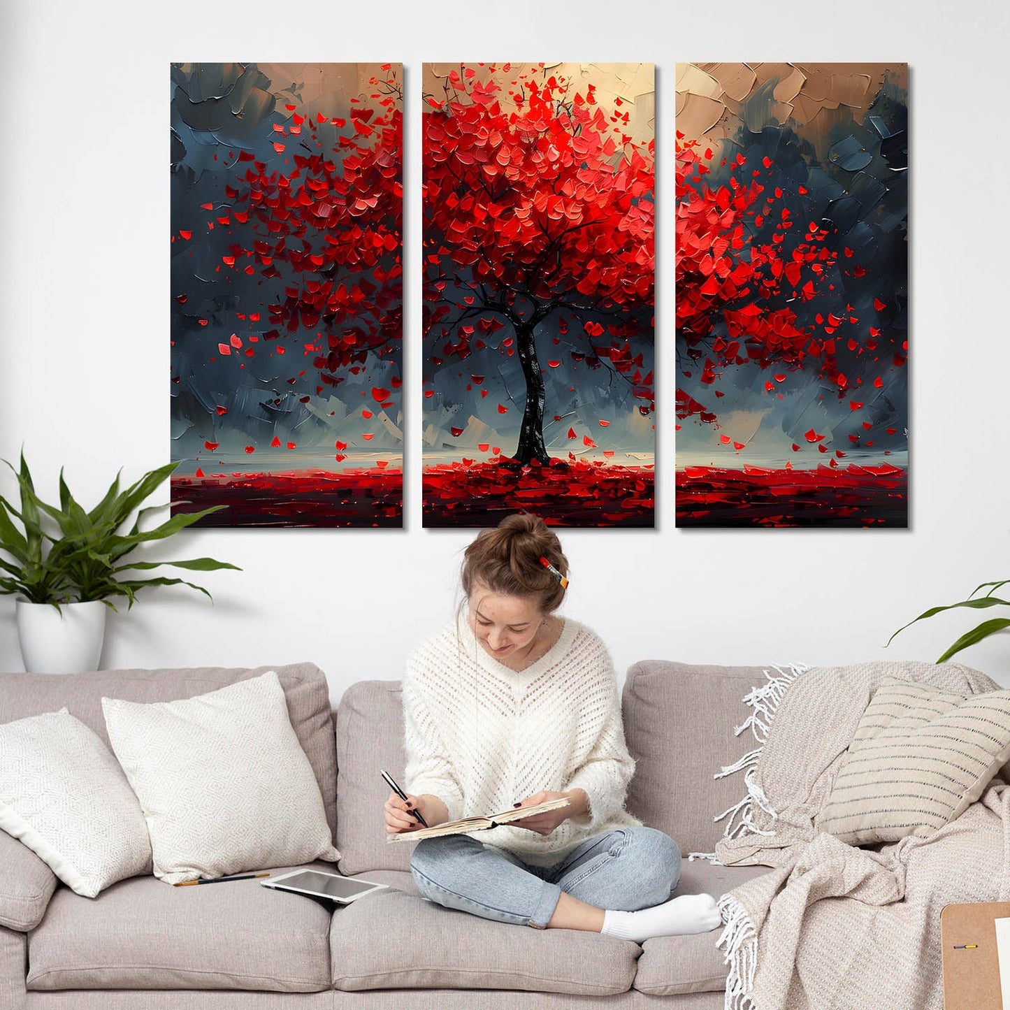 Abstract Tree Canvas Art Wall Painting for Living Room Wall Decoration