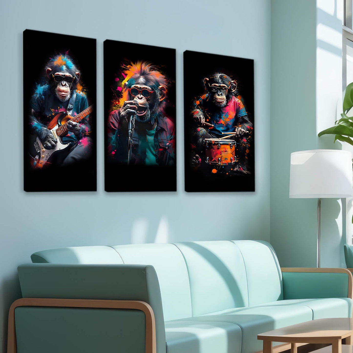 Monkey Modern Wall Art Canvas Art Set For Home Décor