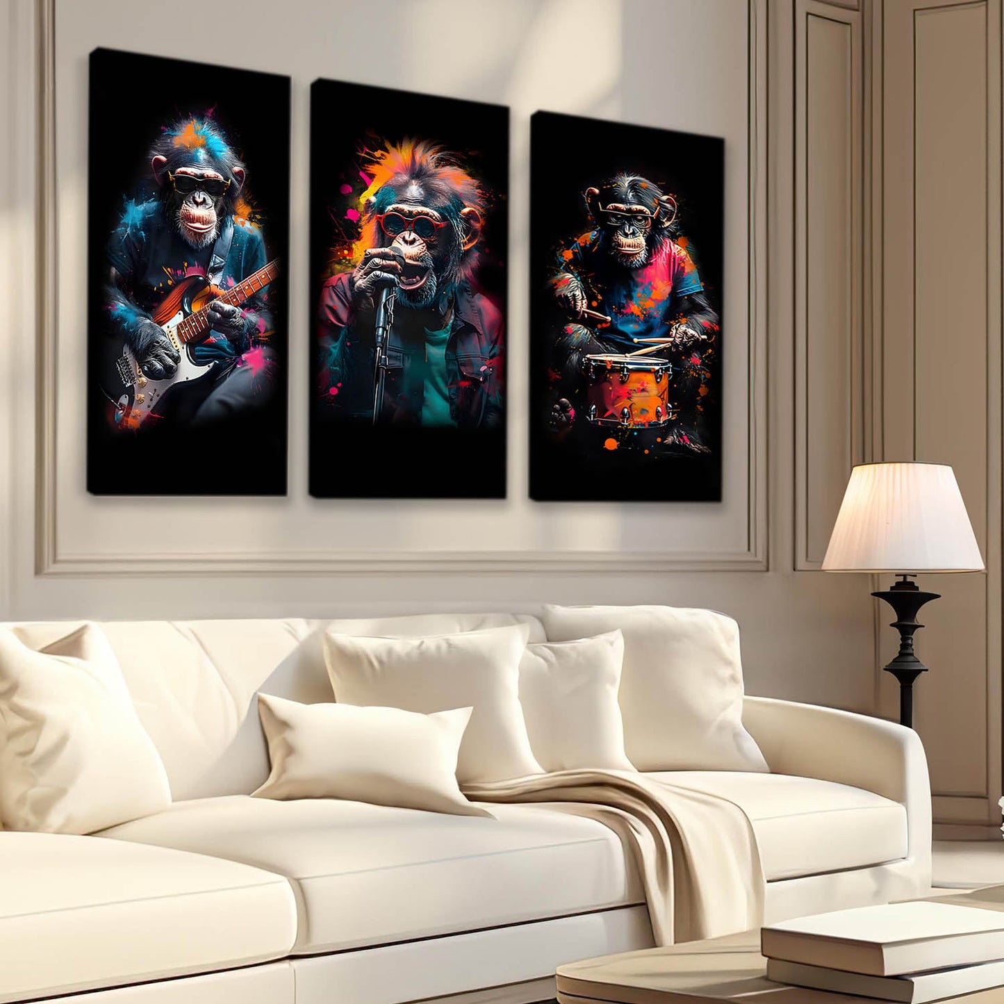 Monkey Modern Wall Art Canvas Art Set For Home Décor