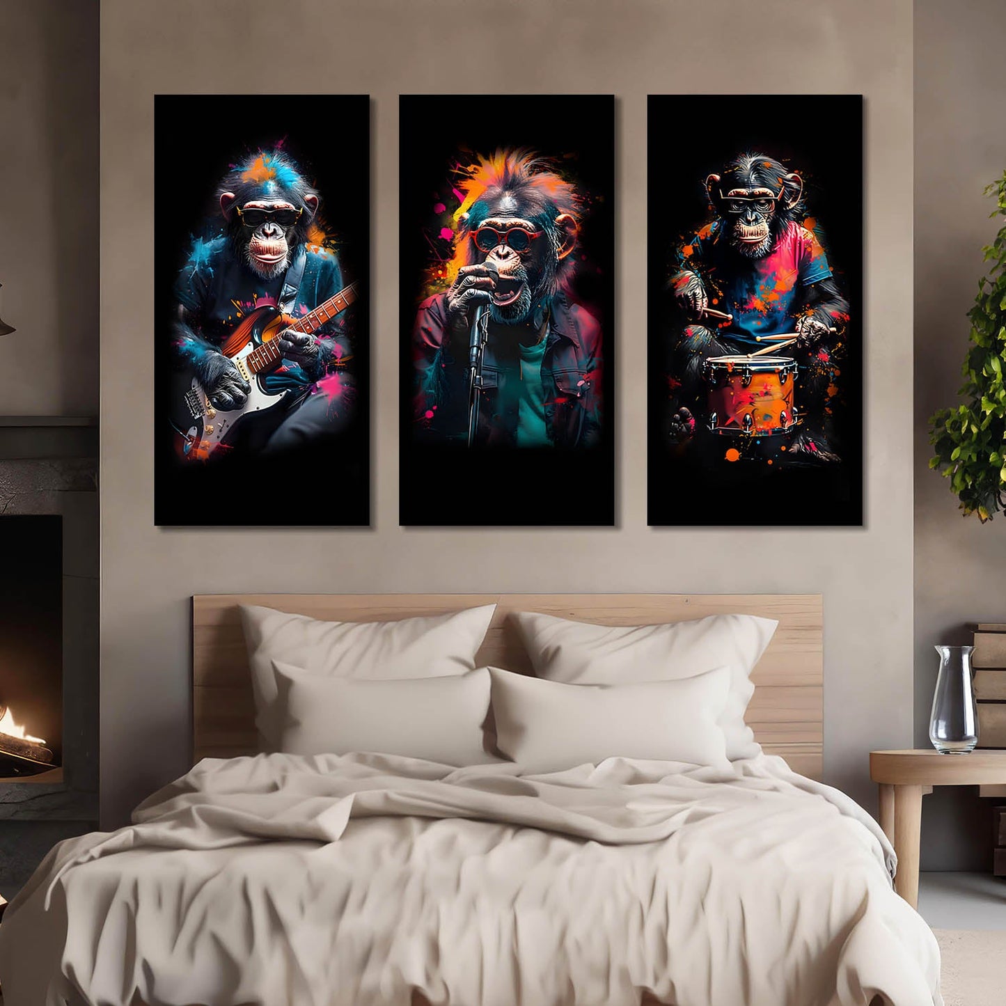 Monkey Modern Wall Art Canvas Art Set For Home Décor