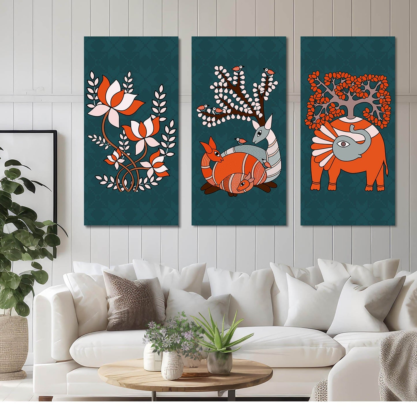 Gond Wall Art Canvas, Wall Painting for Living Room Wall Decoration