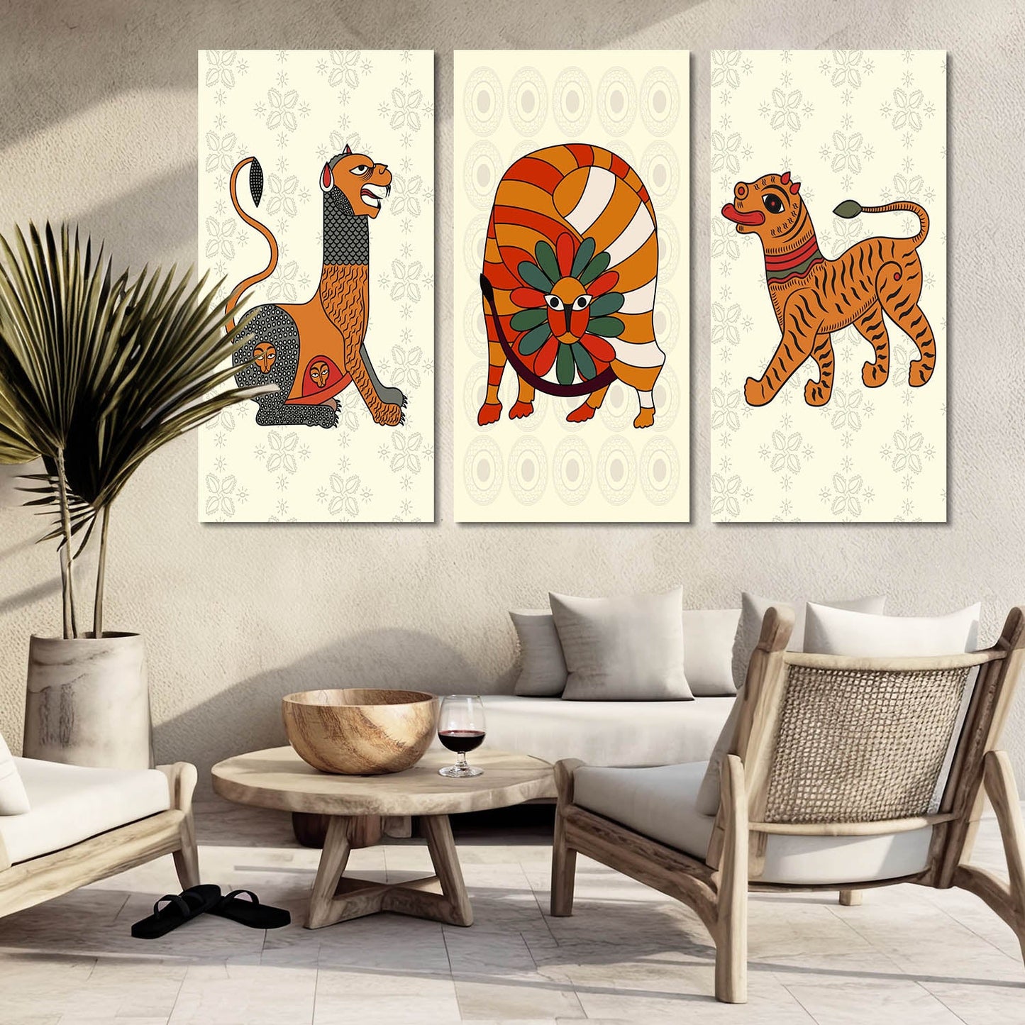 Gond Wall Art Canvas, Wall Painting for Living Room Wall Decoration