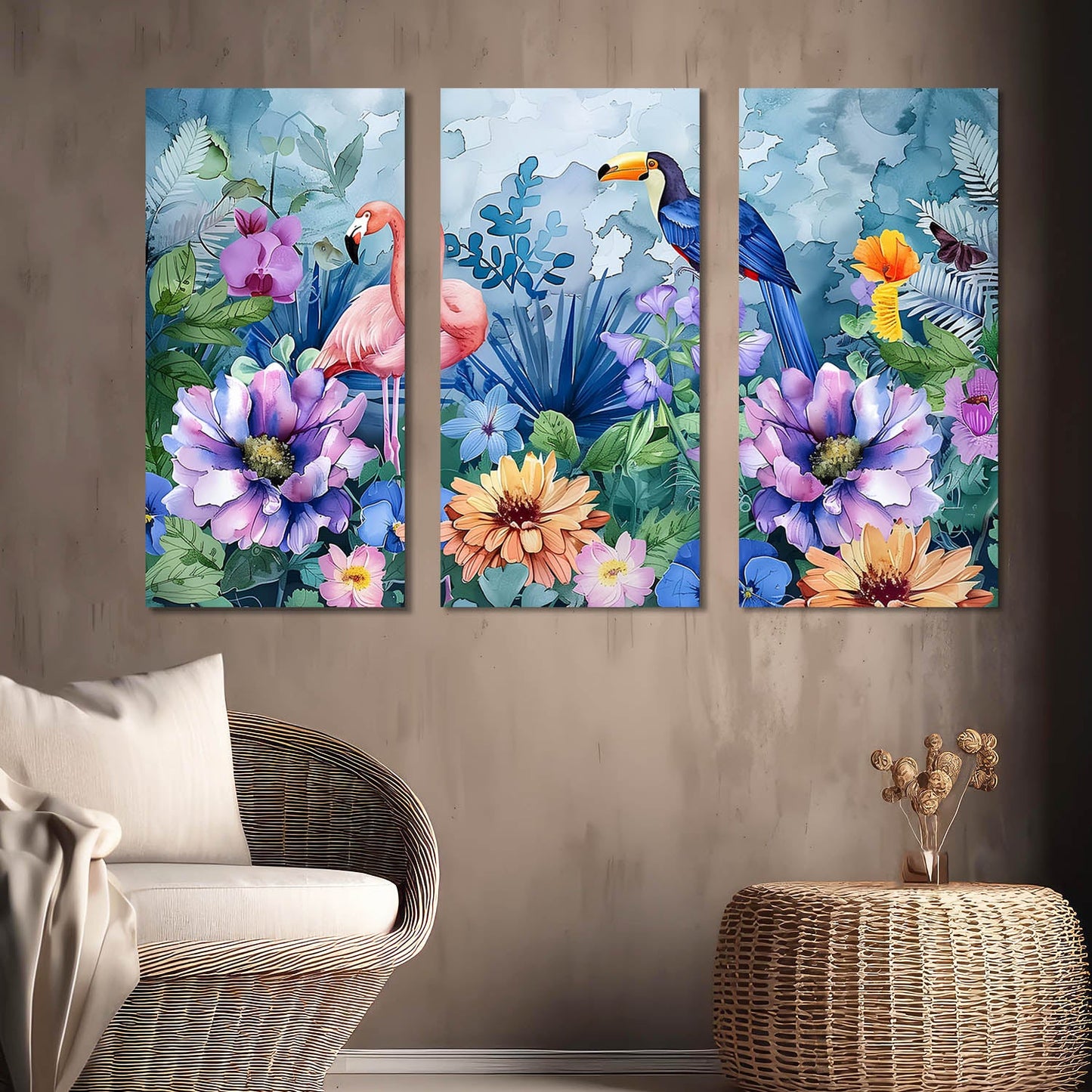 Floral Wall Art Canvas, Wall Painting for Living Room Wall Decoration