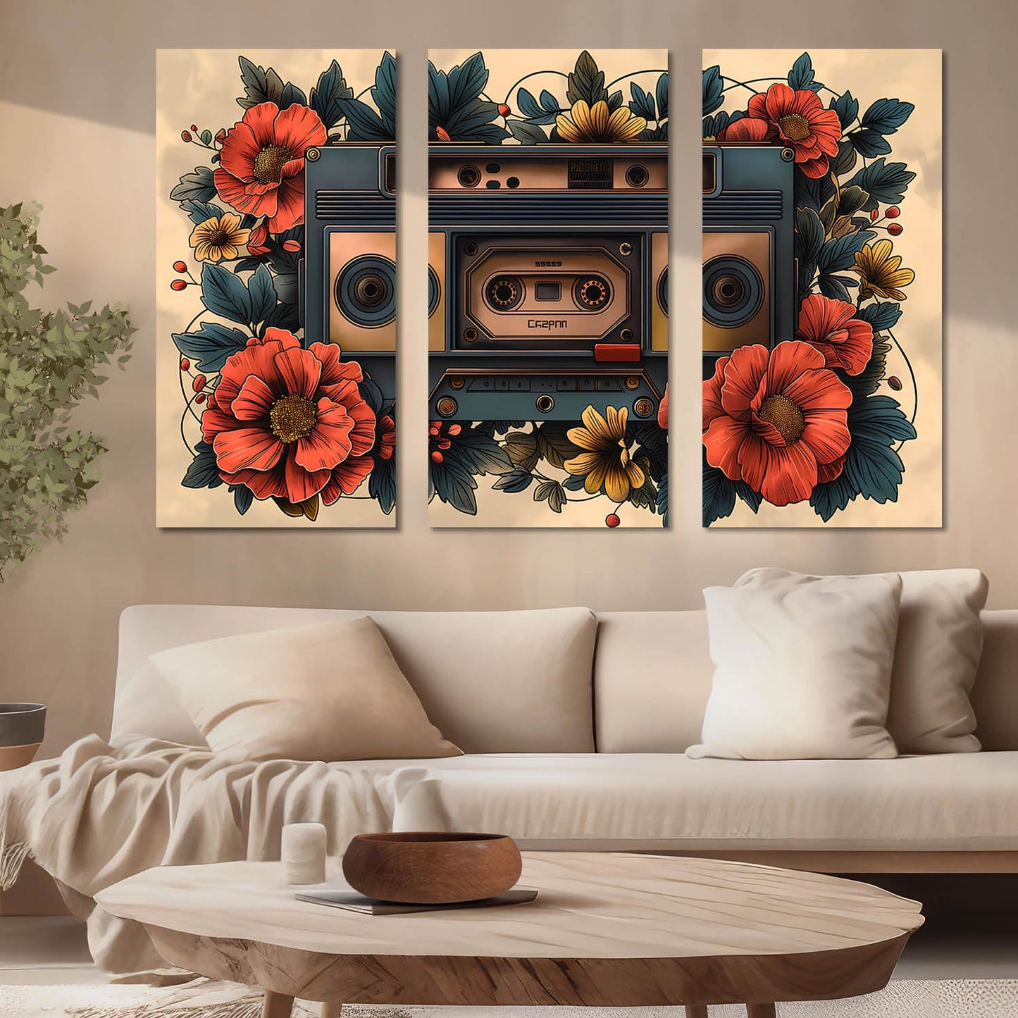 Retro Wall Art Canvas, Wall Painting for Living Room Wall Decoration