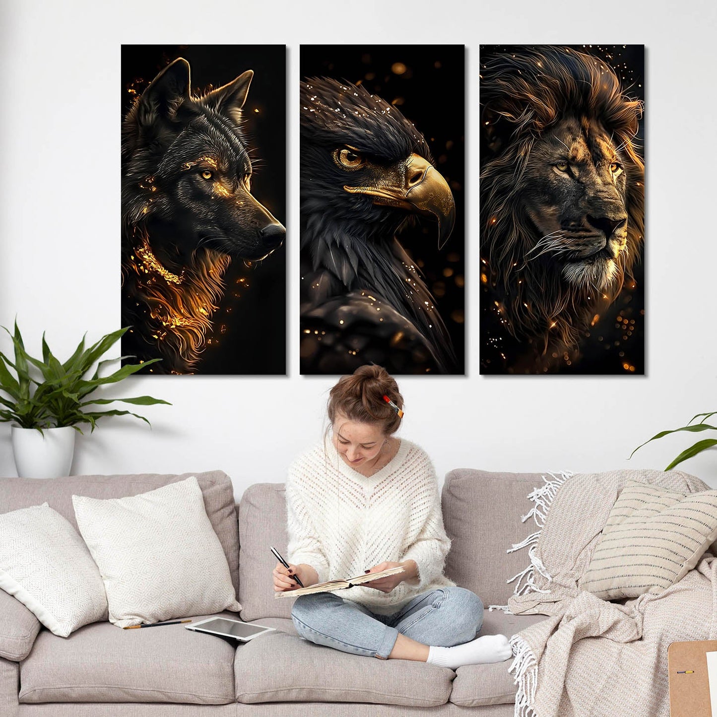 Animal Modern Wall Art Canvas, Wall Painting for Living Room Wall Decoration