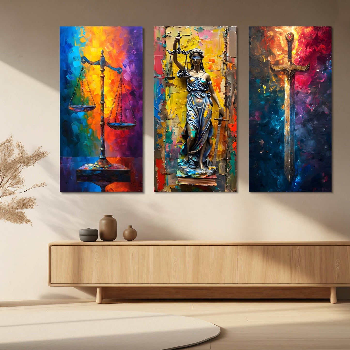 Goddess Of Justice Wall Art Canvas Art Set For Home Décor