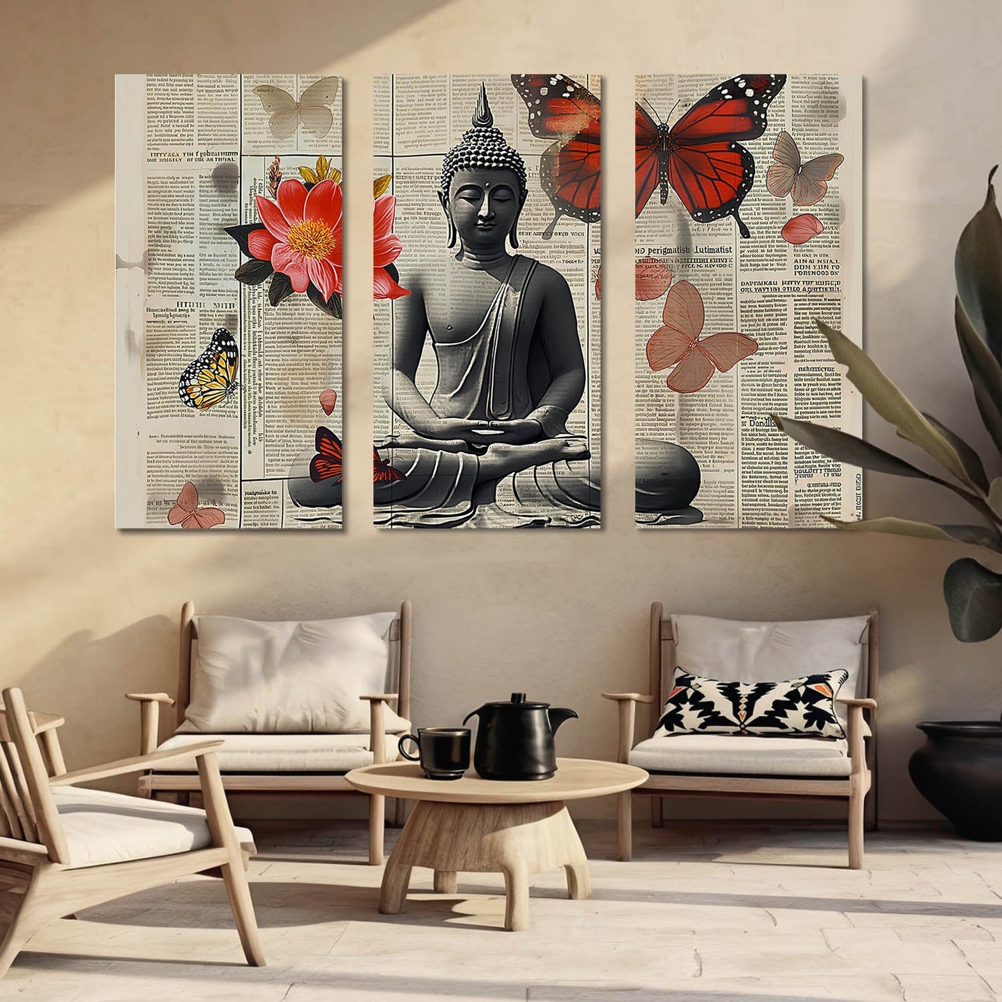 Buddha Wall Art Canvas, Wall Painting for Living Room Wall Decoration