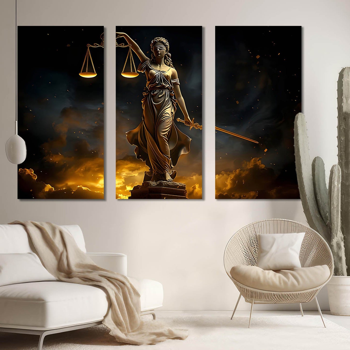 Goddess Of Justice Wall Art Canvas Art Set For Home Décor