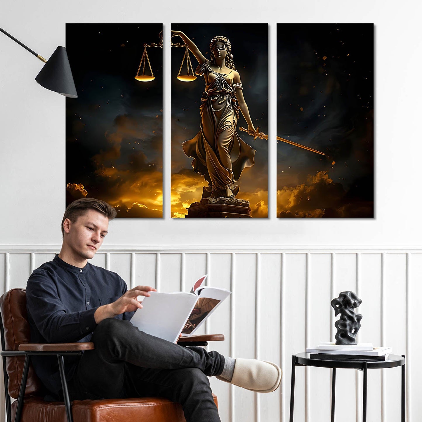 Goddess Of Justice Wall Art Canvas Art Set For Home Décor