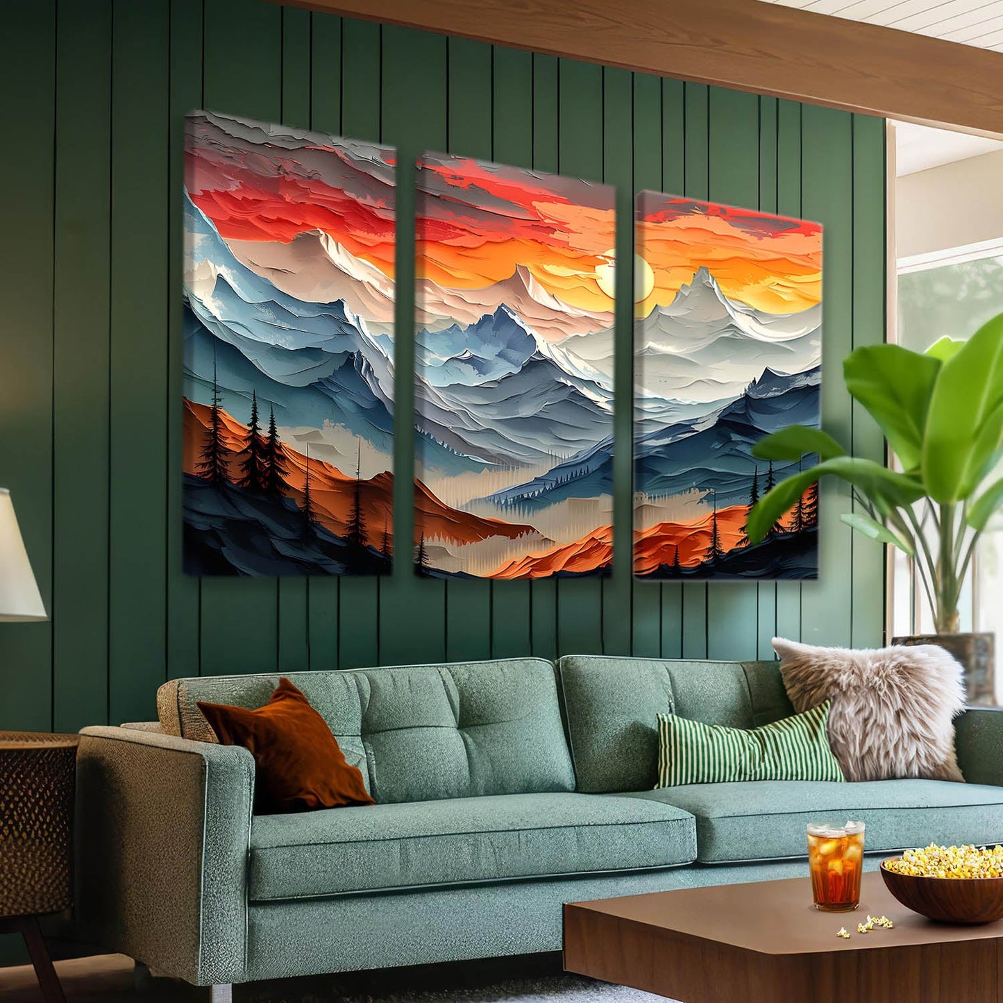 Mountain Modern Wall Art Canvas Art Set For Home Décor