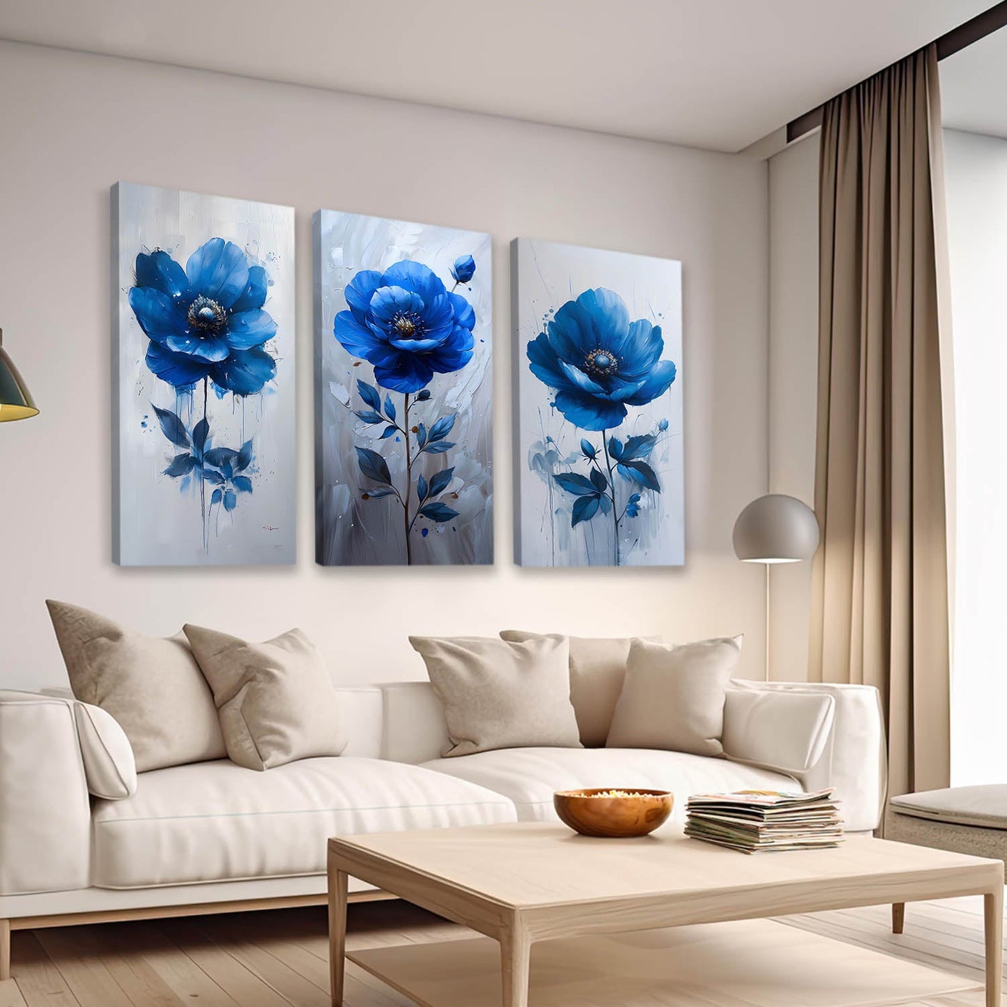 Floral Wall Art Canvas For Living Room