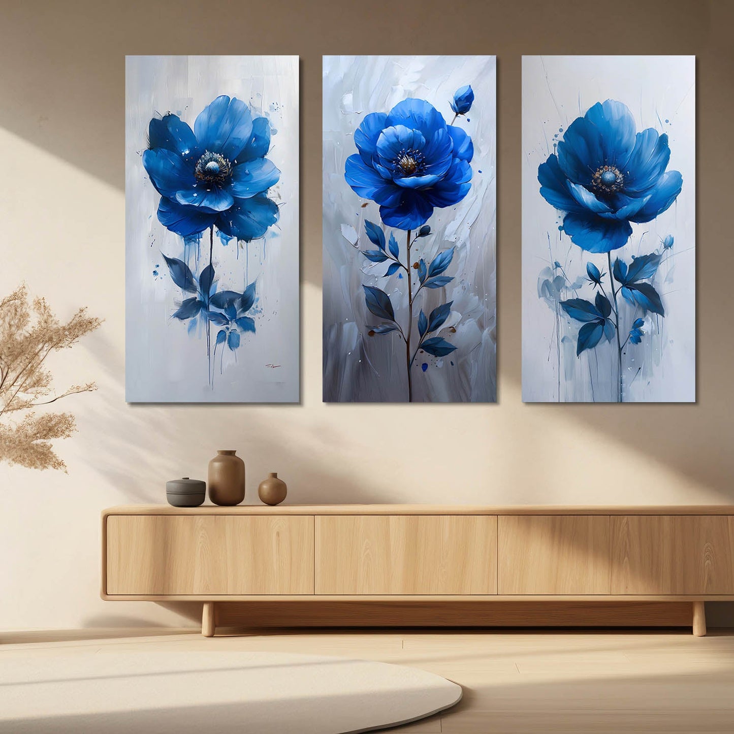 Floral Wall Art Canvas For Living Room