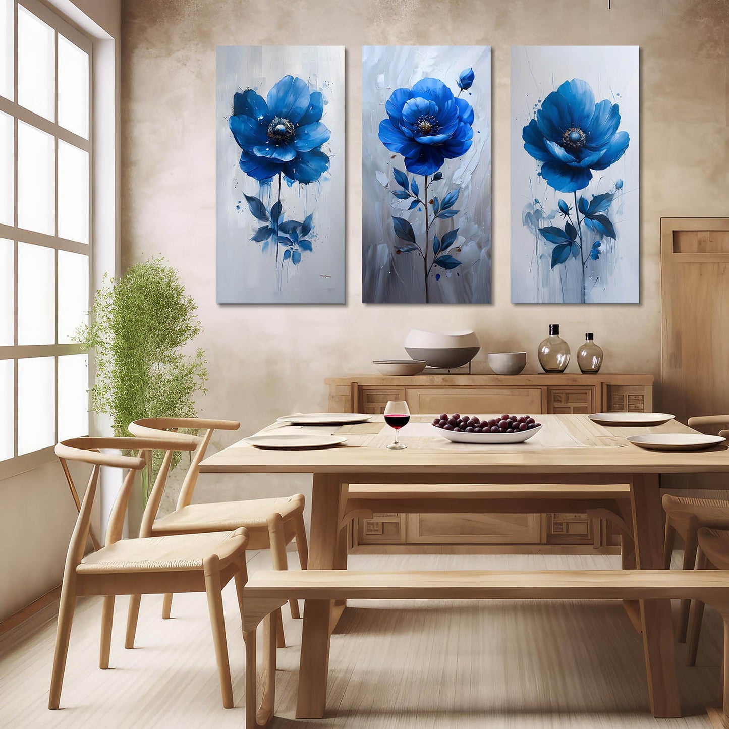 Floral Wall Art Canvas For Living Room