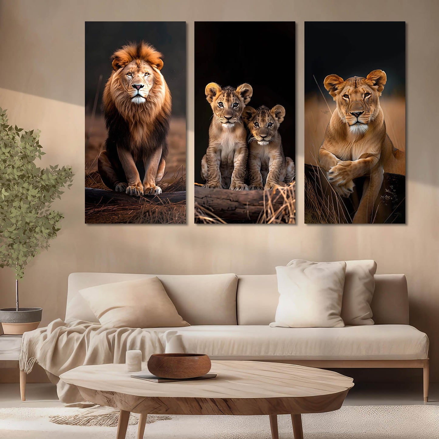 Lion Wall Art Canvas For Living Room