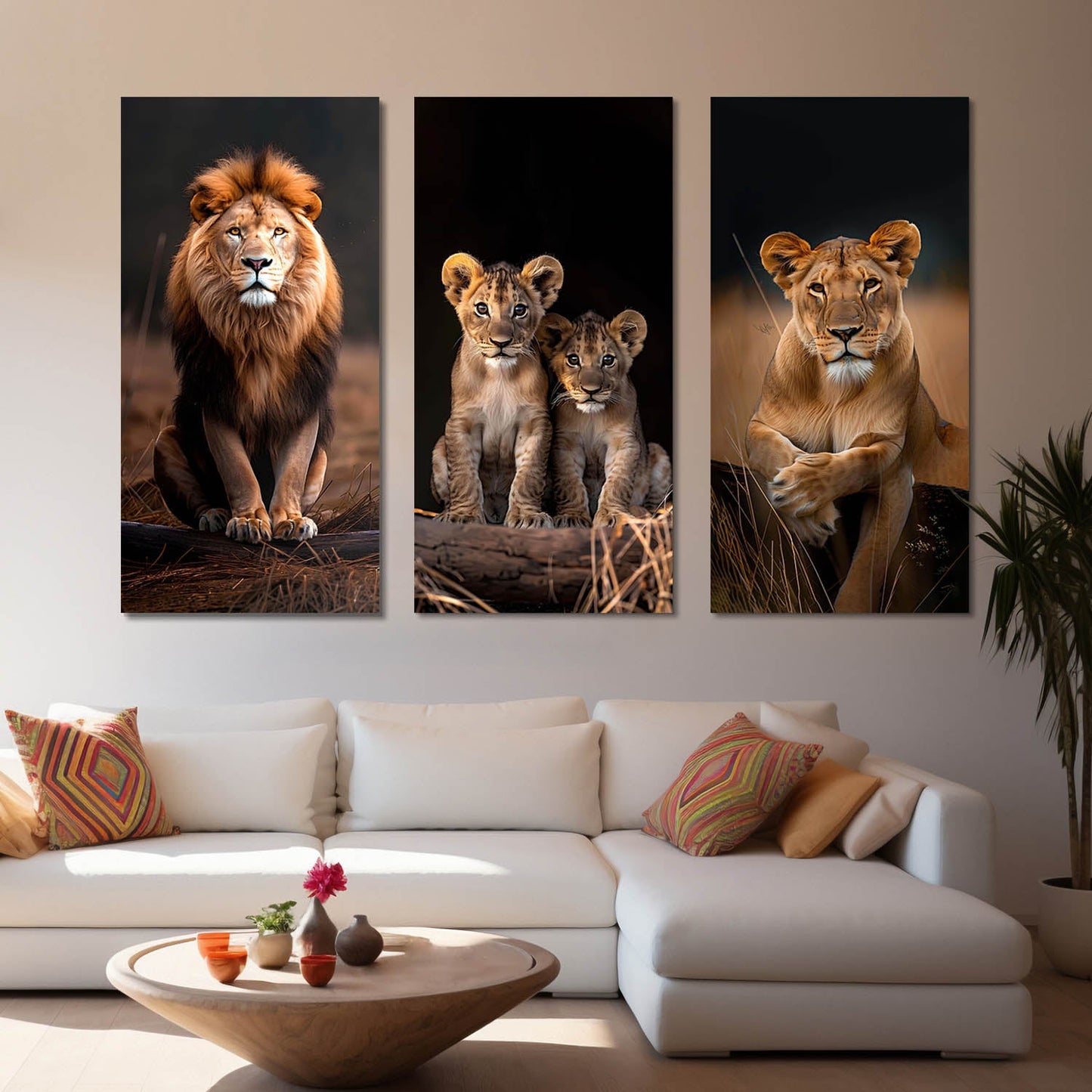 Lion Wall Art Canvas For Living Room