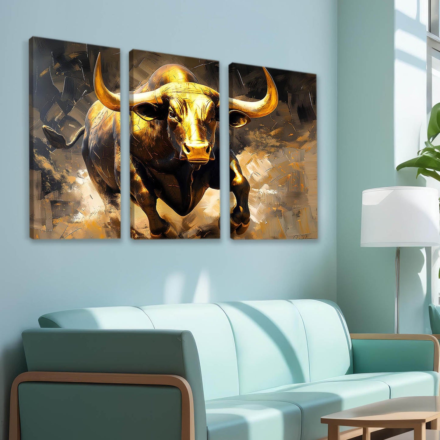 Golden Bull Canvas For Home Décor And Living Room