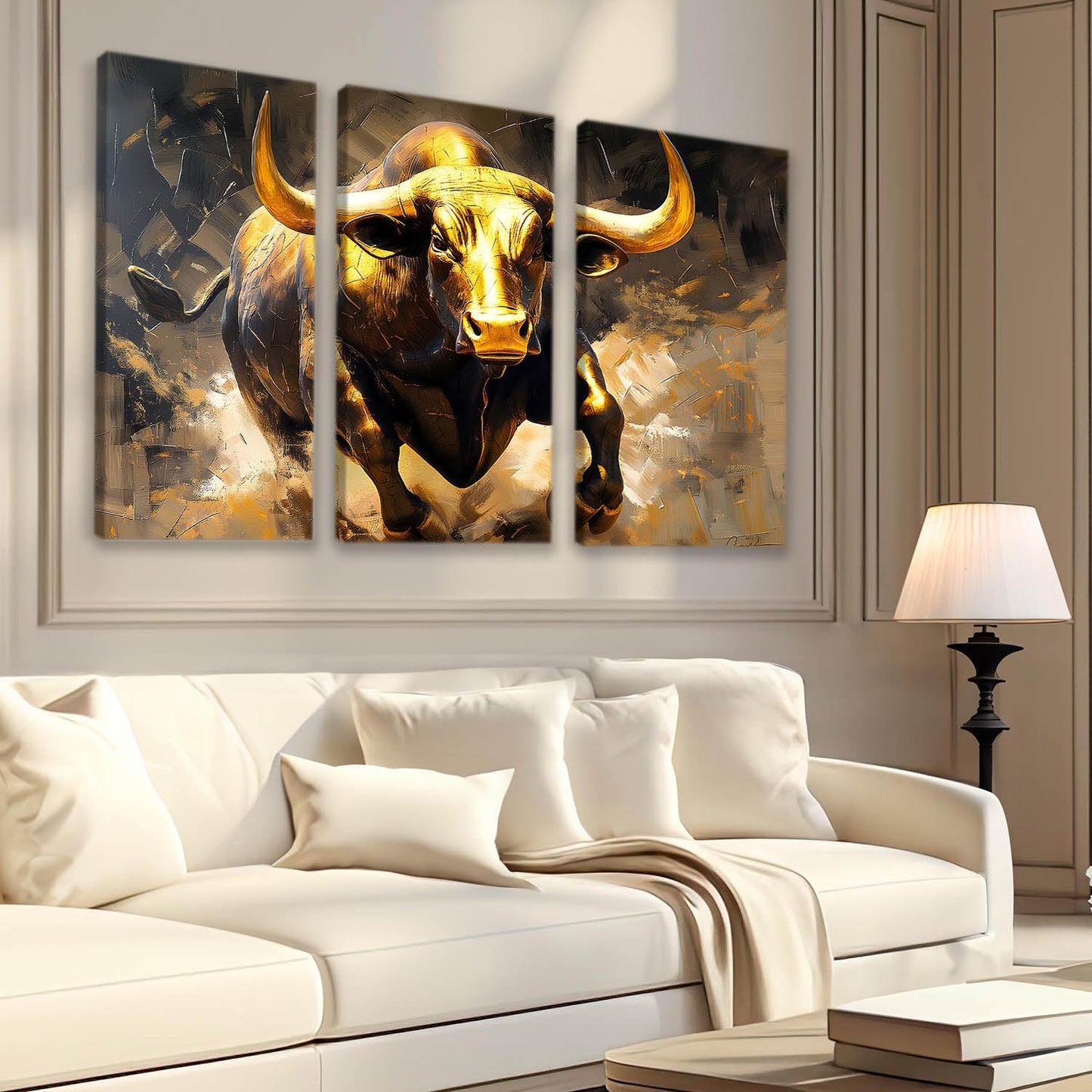 Golden Bull Canvas For Home Décor And Living Room