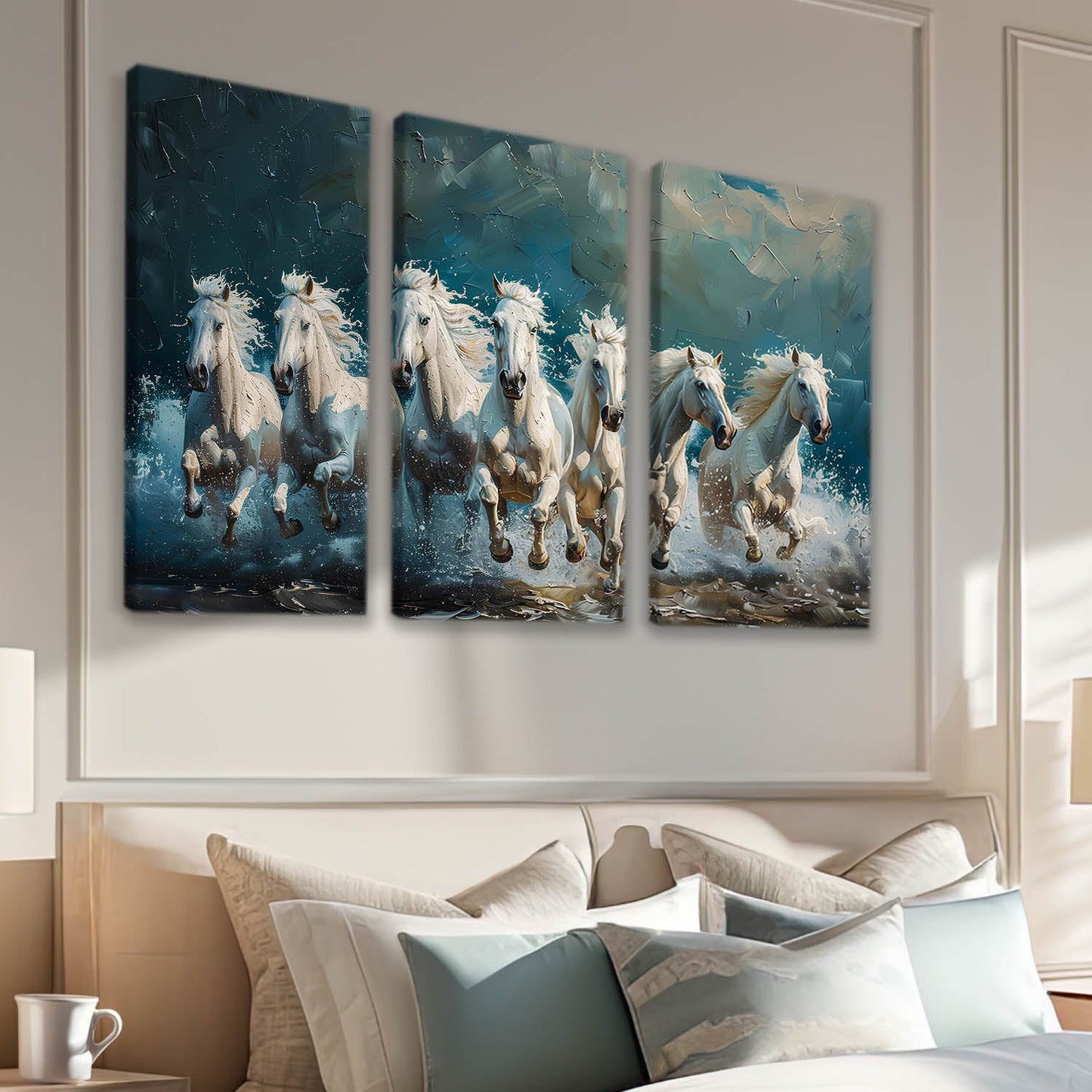 Seven Running Horses Wall Canvas For Home Décor And Living Room