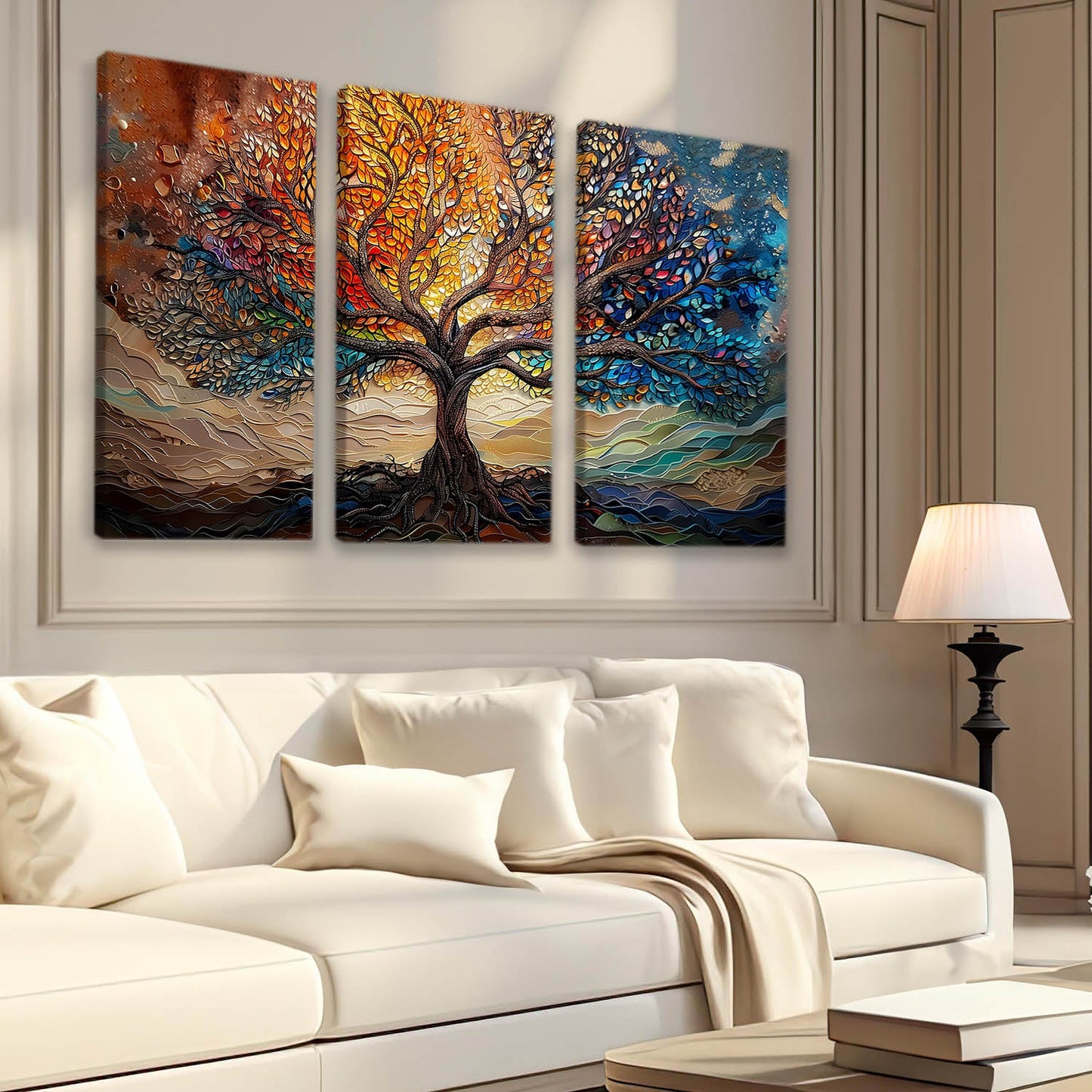 Tree of Life Vibrant Tree Wall Canvas Painting For Home Décor And Living Room