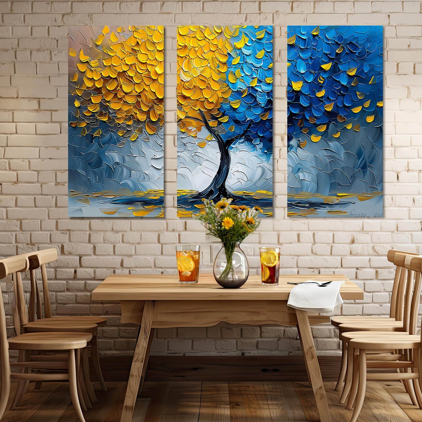 Vibrant Tree Art Canvas Painting For Home Décor And Living Room