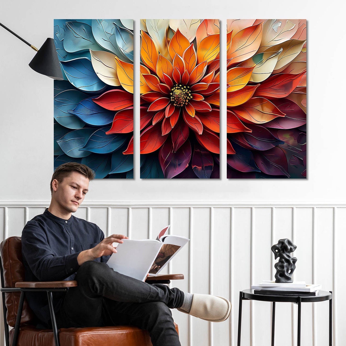 Vibrant Floral Art Canvas Painting For Home Décor And Living Room