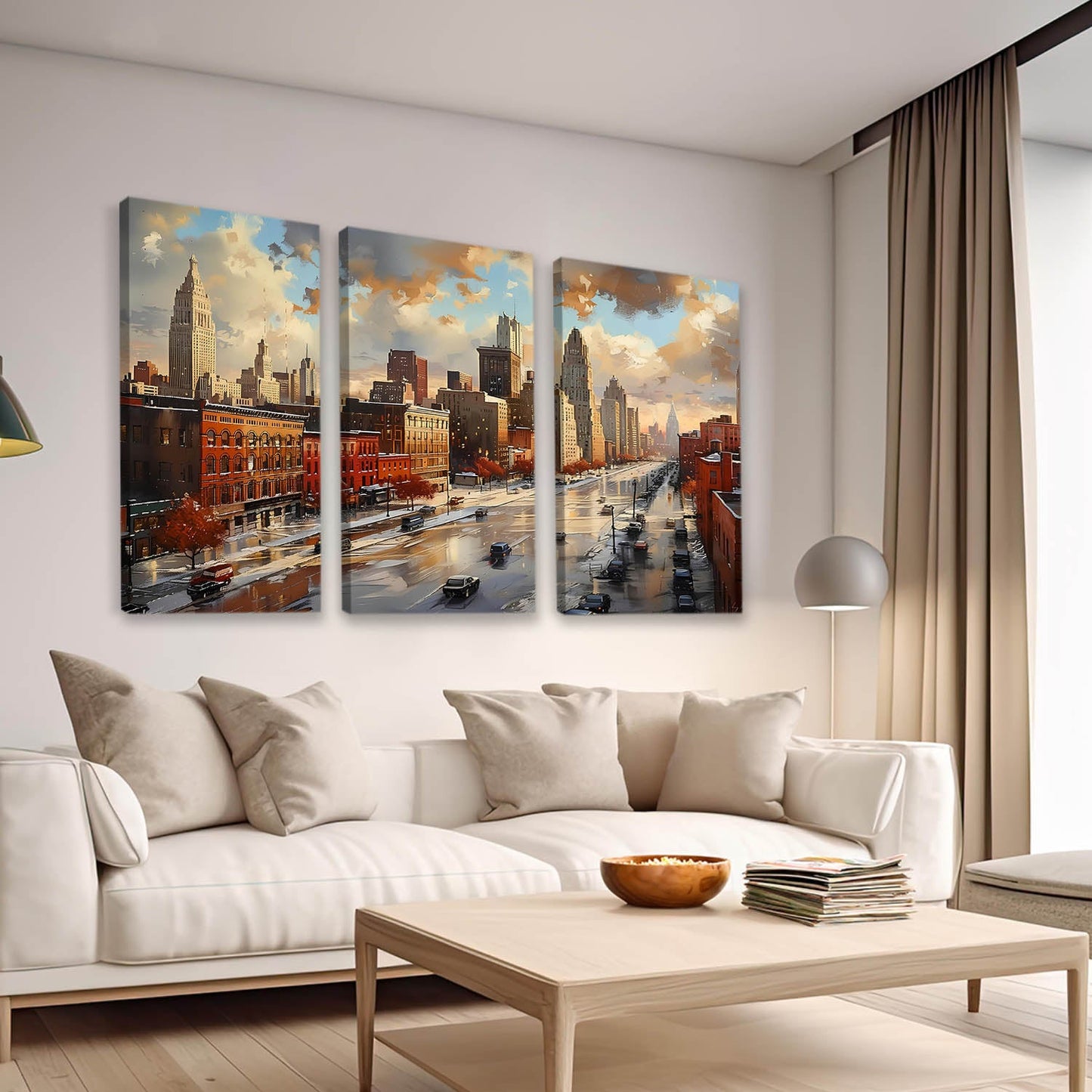 Vibrant Cityscape Canvas Painting For Home Décor And Living Room