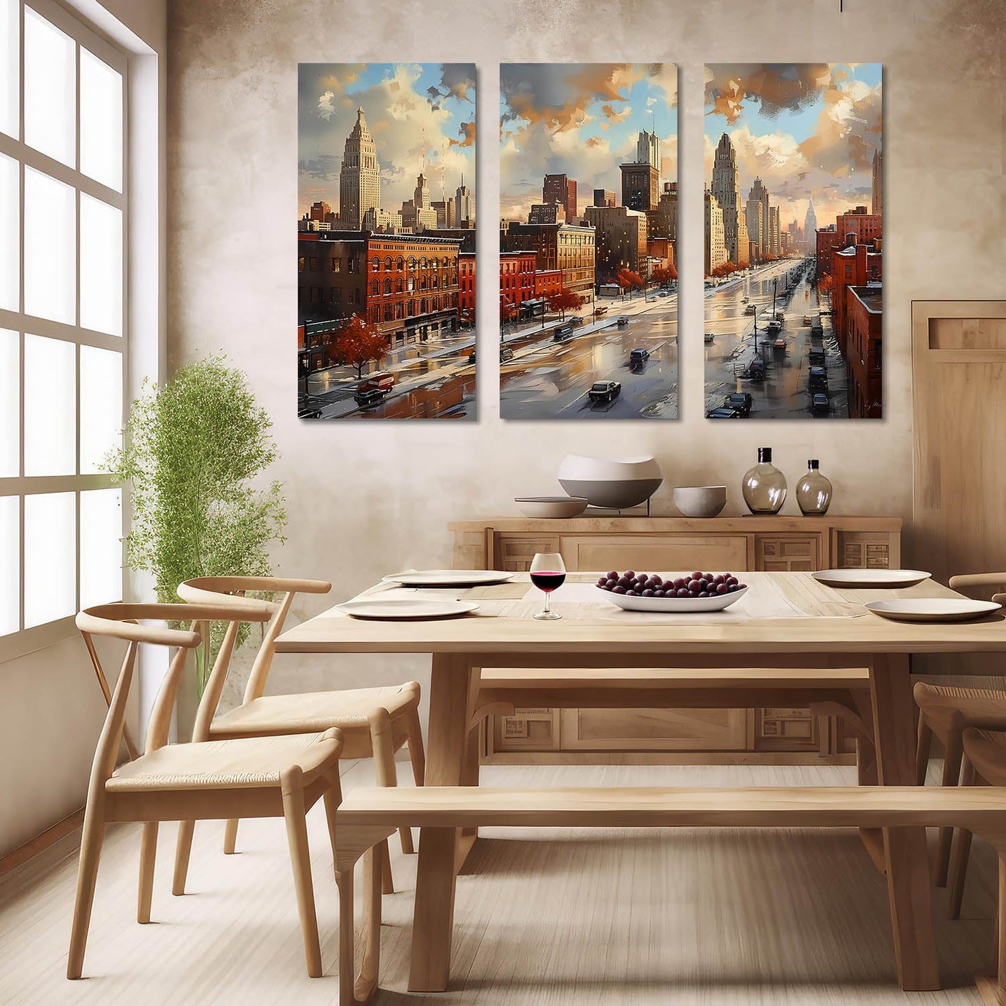 Vibrant Cityscape Canvas Painting For Home Décor And Living Room