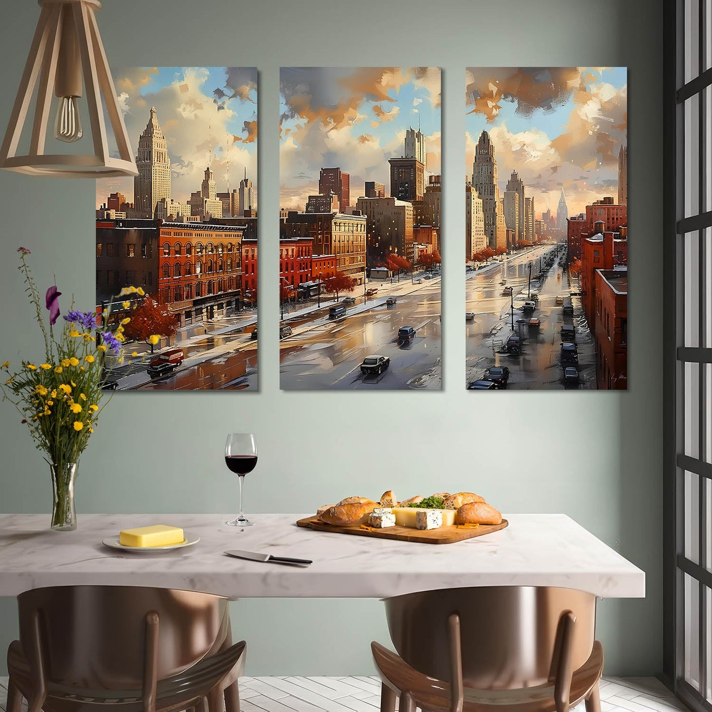 Vibrant Cityscape Canvas Painting For Home Décor And Living Room