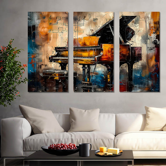 Musical Instrument Piano Canvas Painting For Home Décor And Living Room