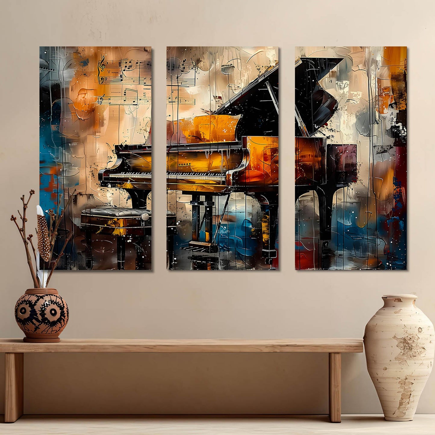 Musical Instrument Piano Canvas Painting For Home Décor And Living Room